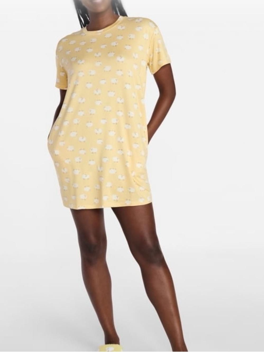 Joyspun Women's Yellow Dreamy Soft Collection Short Sleeve Sleepshirt Size S/M